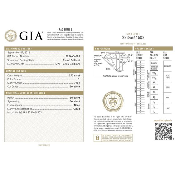 Mappin & Webb Hermione Diamond Solitaire Ring in Platinum GIA E VS2 0.73 CTW - Picture 4 of 4